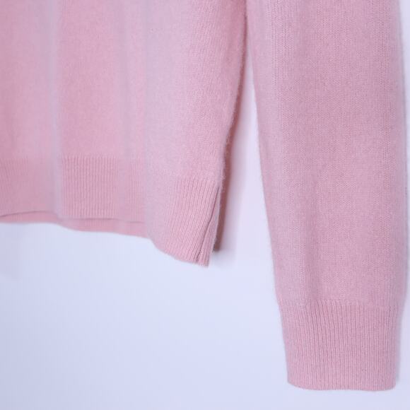 TUCKERNUCK Cashmere V Neck Sweater Soft Pink Long Sleeve Women's M - Picture 6 of 11